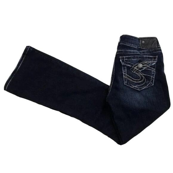Silver Suki Surplus (Womens 28"x32") Mid Rise‎ Blue Denim Jeans Dark Wash Pants - Picture 1 of 9